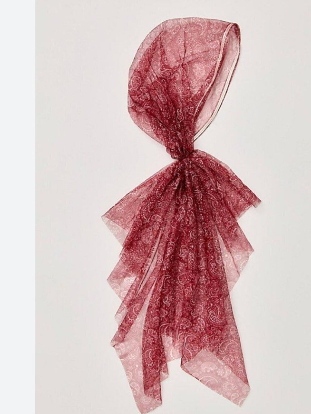NWT Free People Amelia Mesh Hair Scarf in Red